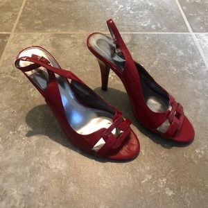 Red Calvin Klein sling-backs. Size 8.5